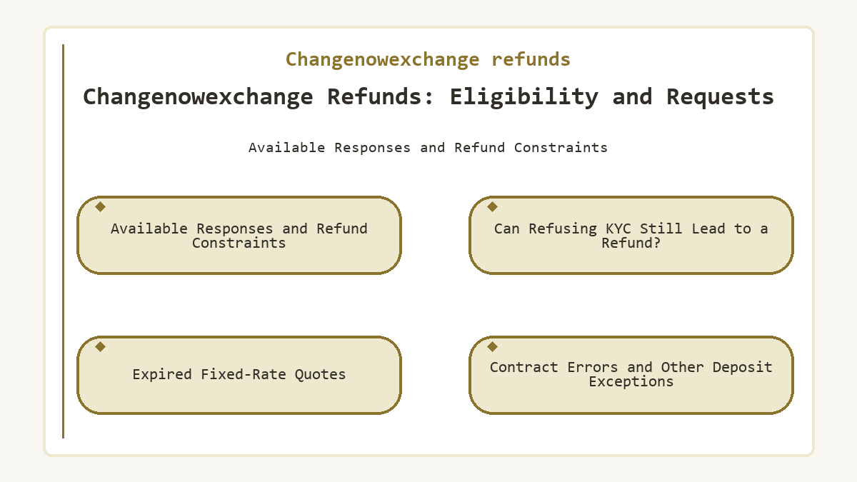 Visual summary: Changenowexchange Refunds: Eligibility and Requests
